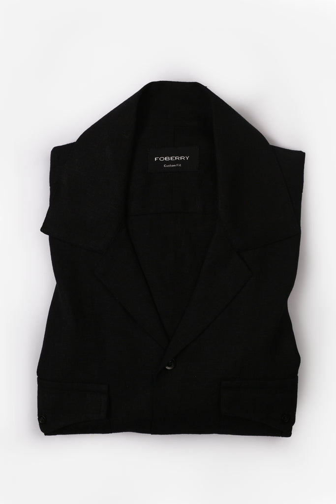 Black  Linen - Safari Shirt