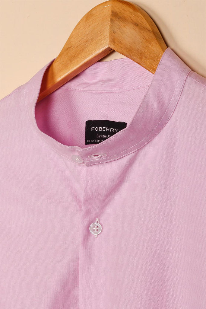 Pastel Pink Self Patterned Shirt