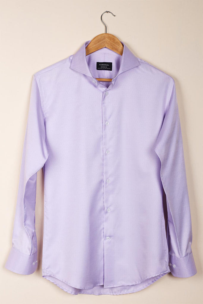 Pastel Purple Self Jaquard Shirt