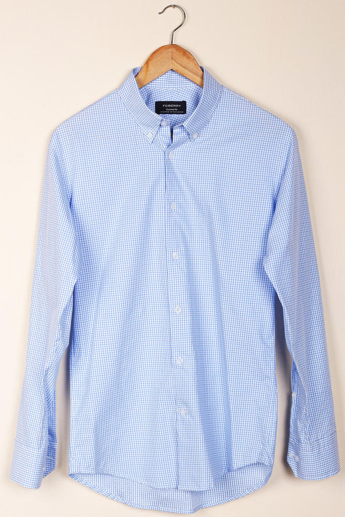 Crisp Blue Micro Gingham Shirt