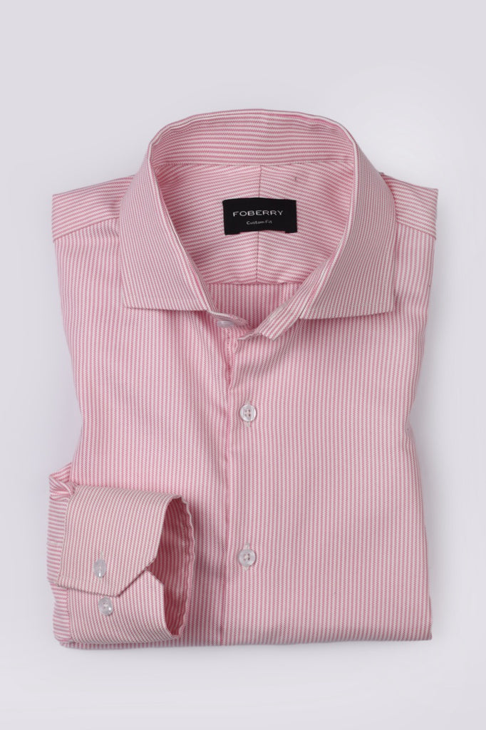 Pink Structured Stripes Shirt