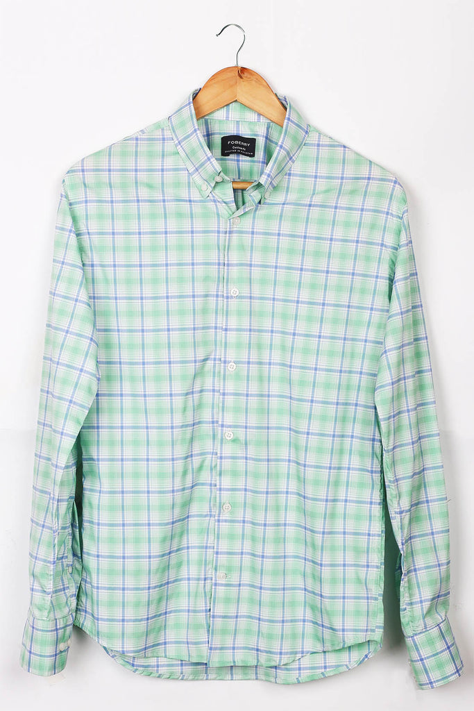 Green Plaid Easy Care Shirt