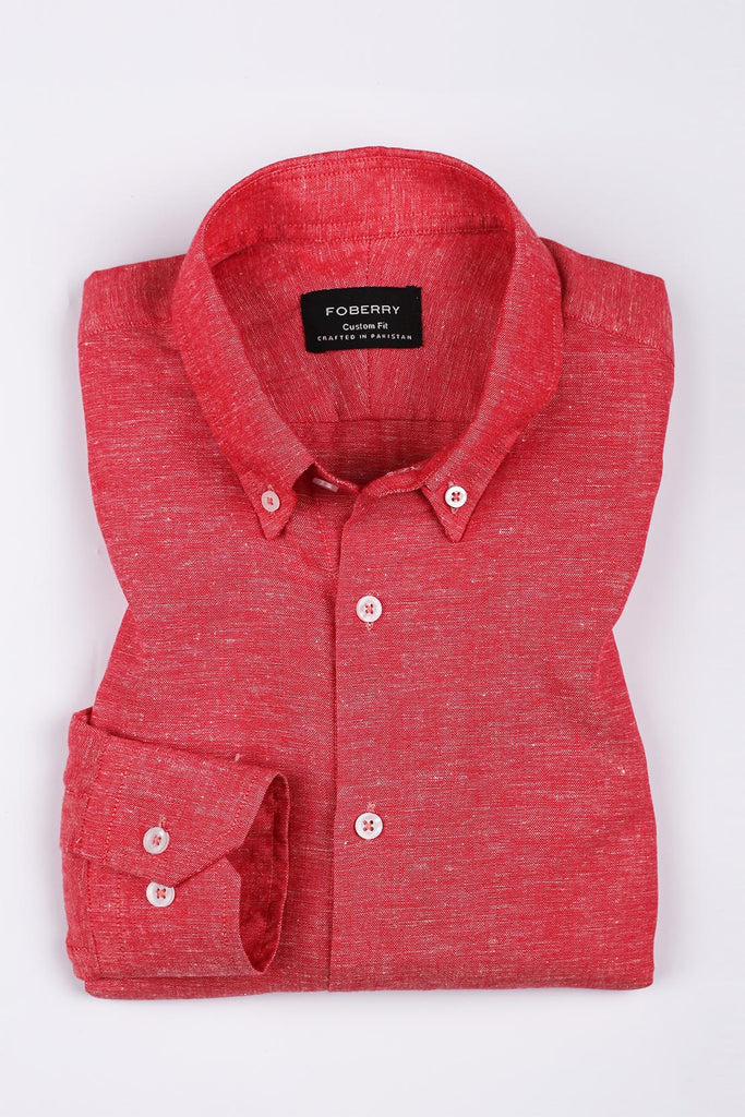 Crimson Linen Shirt