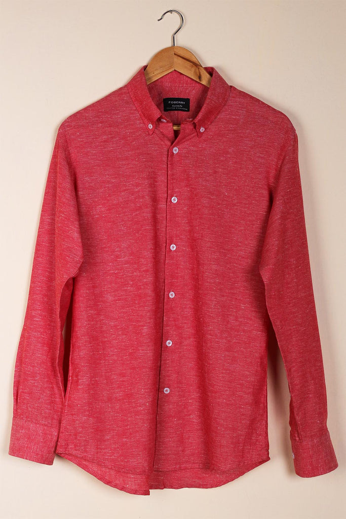 Crimson Linen Shirt