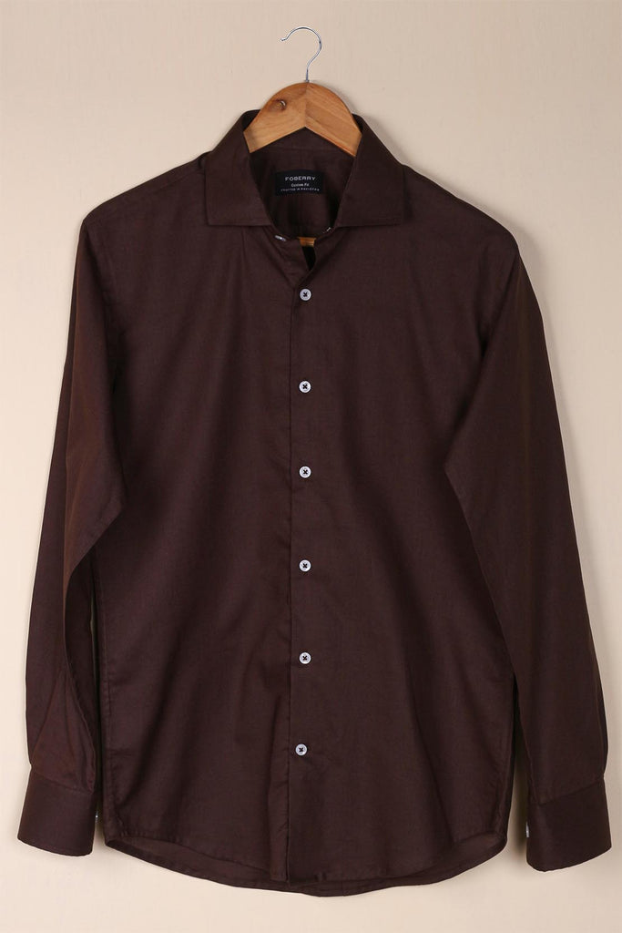 Chocolate Brown Cotton Linen Shirt