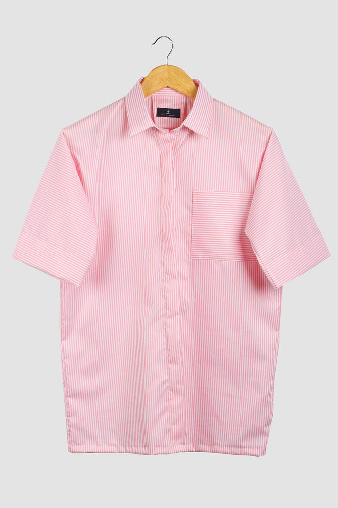 Soft Pink Stripes 3/4 Sleeves Shirt