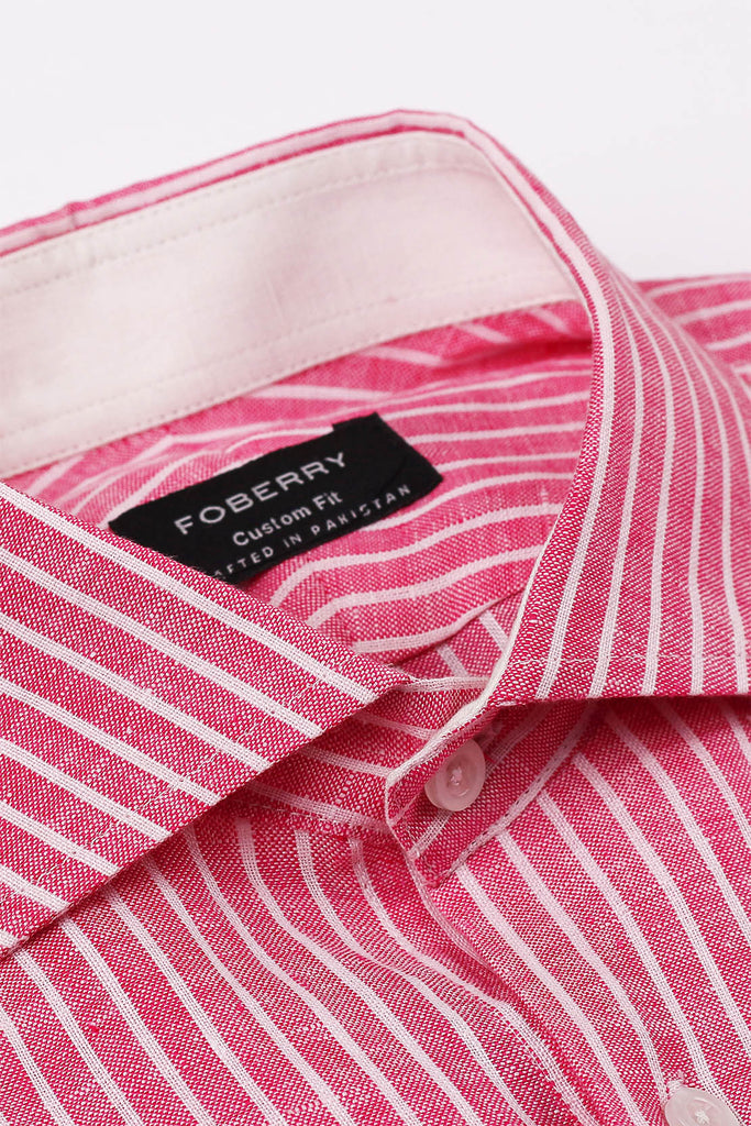 Pink Striped Linen Shirt