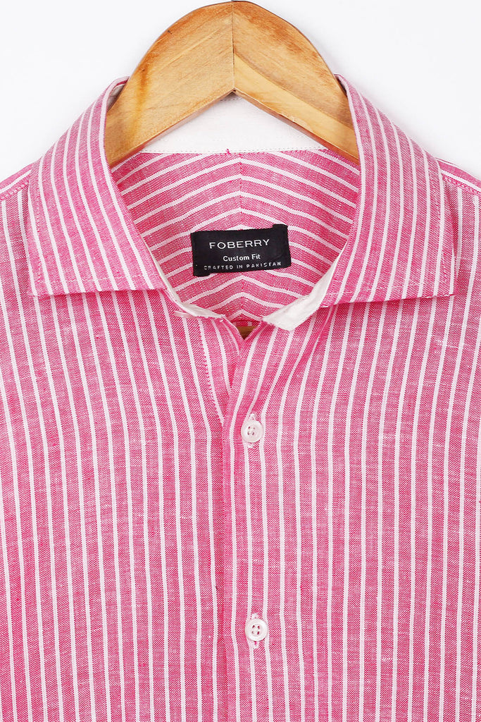 Pink Striped Linen Shirt