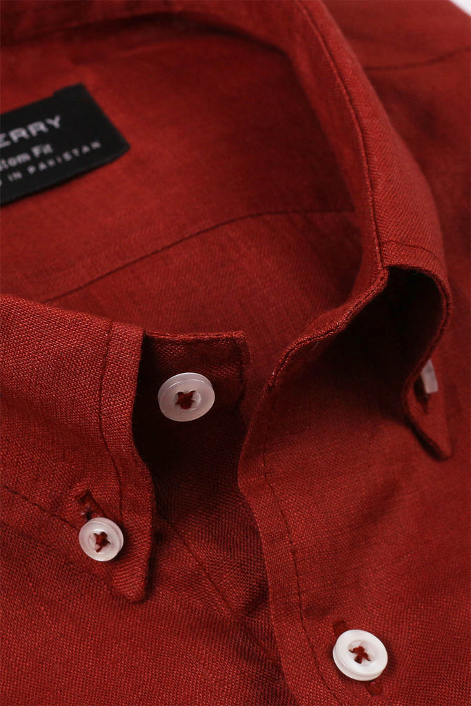 Burgundy Linen Shirt