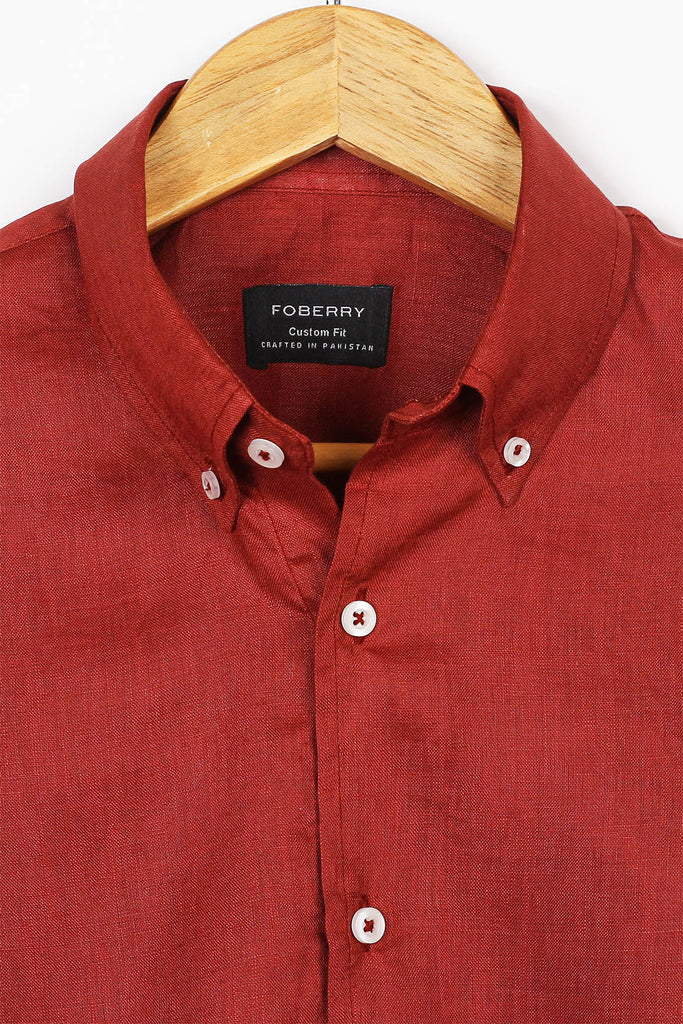 Burgundy Linen Shirt