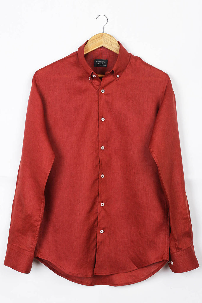 Burgundy Linen Shirt