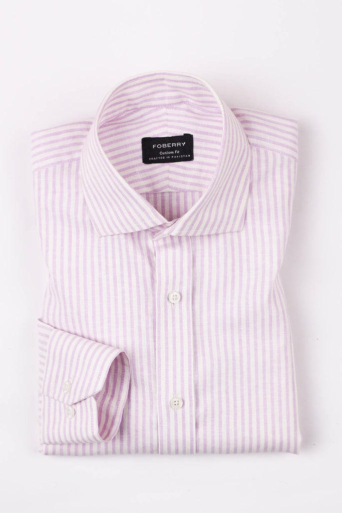 Lilac Stripes Linen Shirt