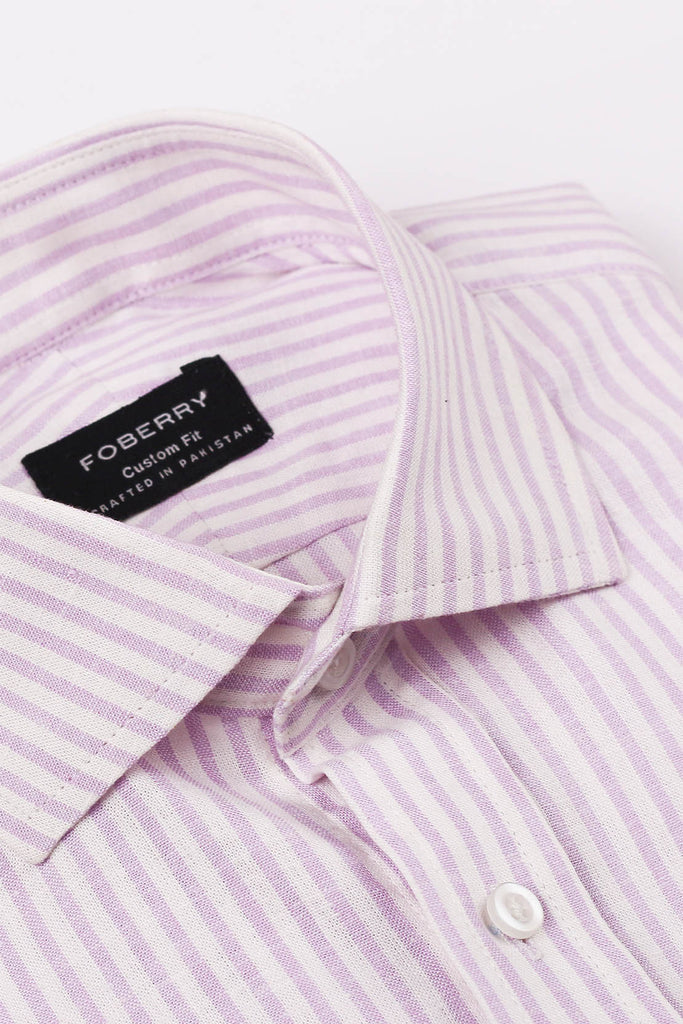 Lilac Stripes Linen Shirt