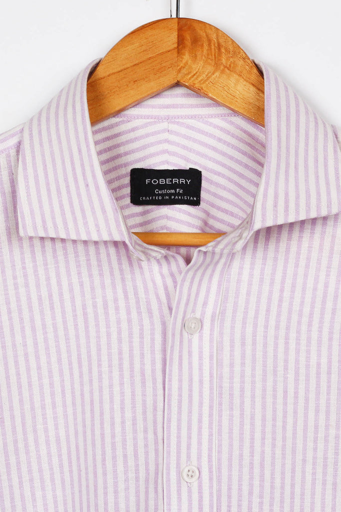 Lilac Stripes Linen Shirt