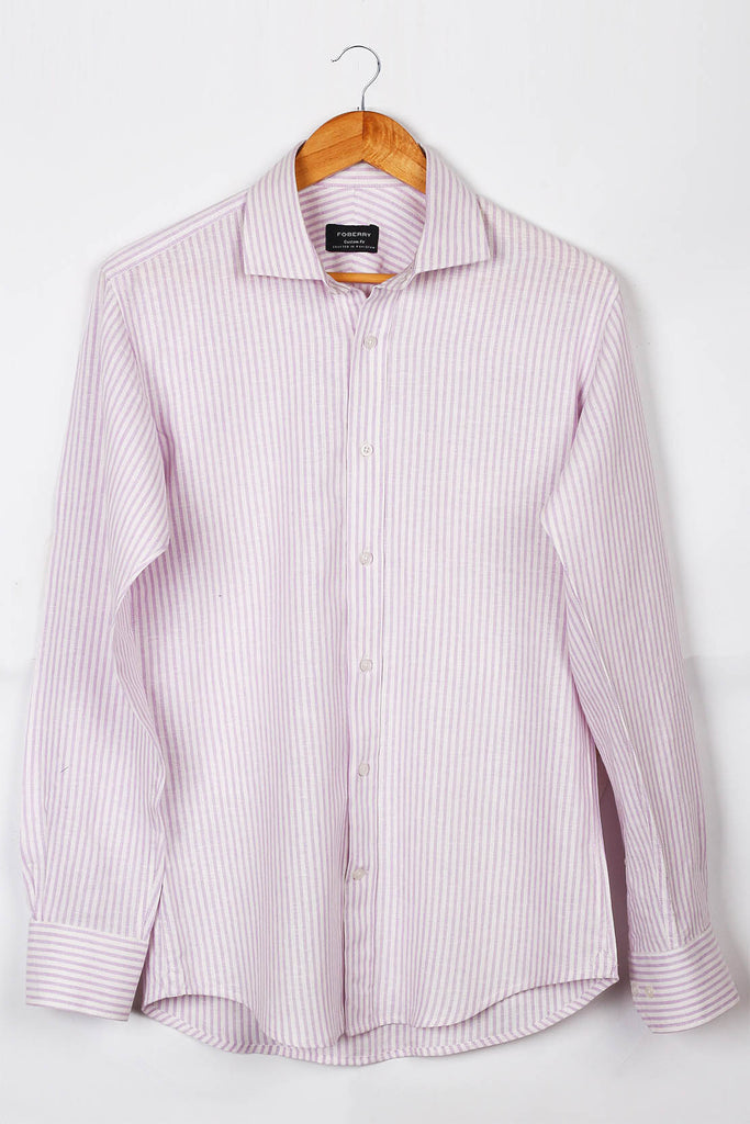 Lilac Stripes Linen Shirt