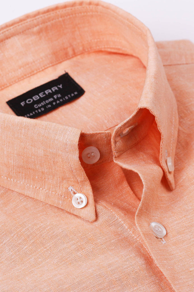 Peach Linen Shirt