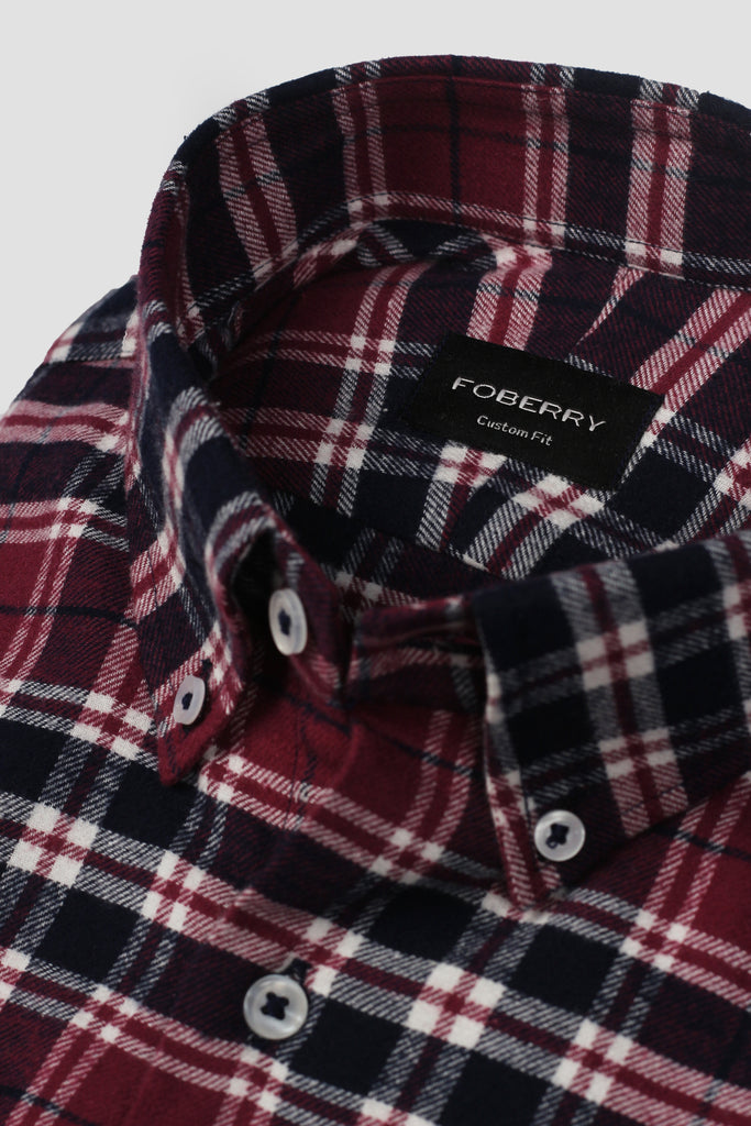 Maroon Tartan Winter Flannel Shirt