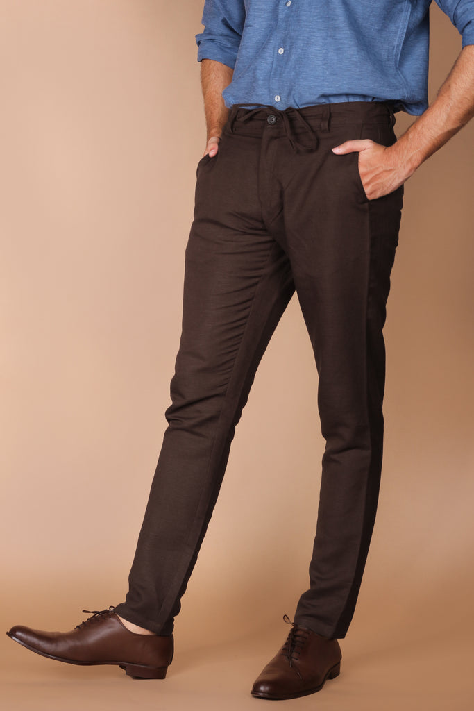 Chocolate Brown Linen Trouser