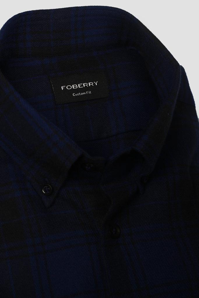 Blue Tartan Winter Flannel Shirt