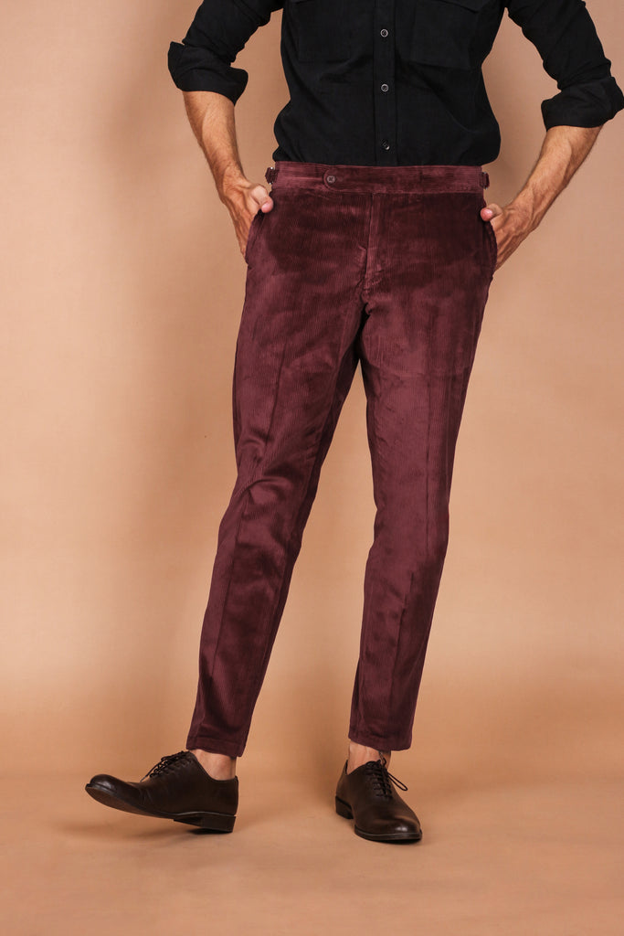 Burgundy Wide Wale Corduroy Trouser