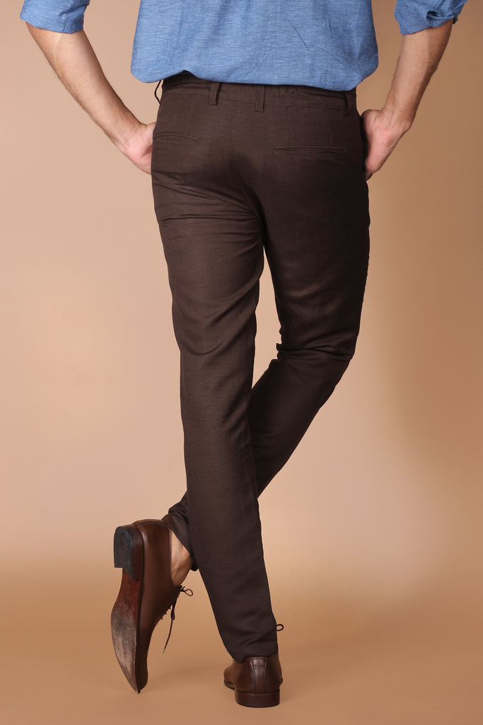 Chocolate Brown Linen Trouser