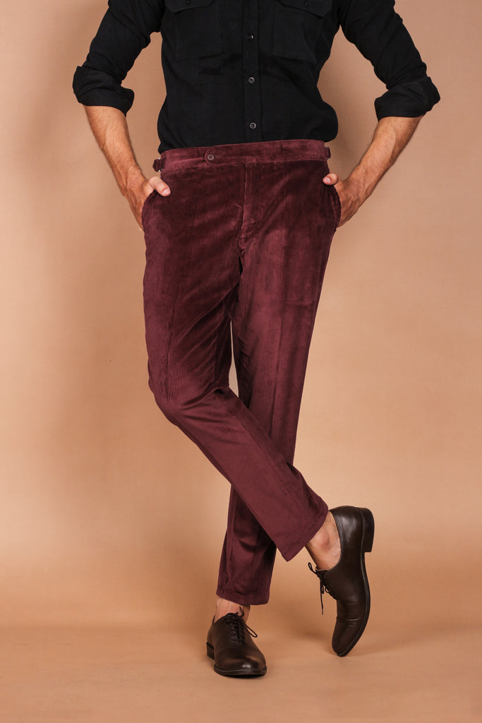 Burgundy Wide Wale Corduroy Trouser