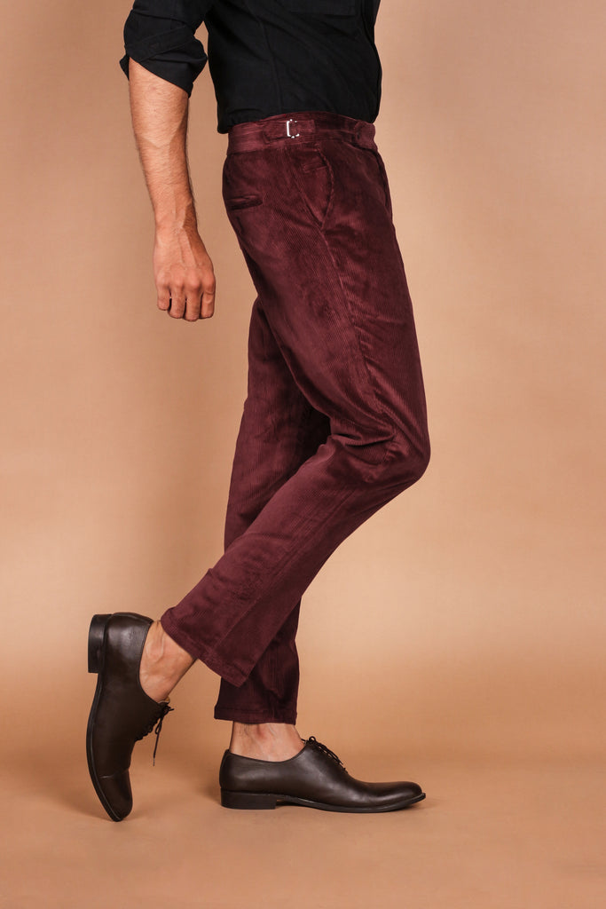 Burgundy Wide Wale Corduroy Trouser