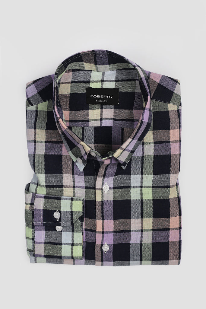 Multi Checkered Linen Shirt