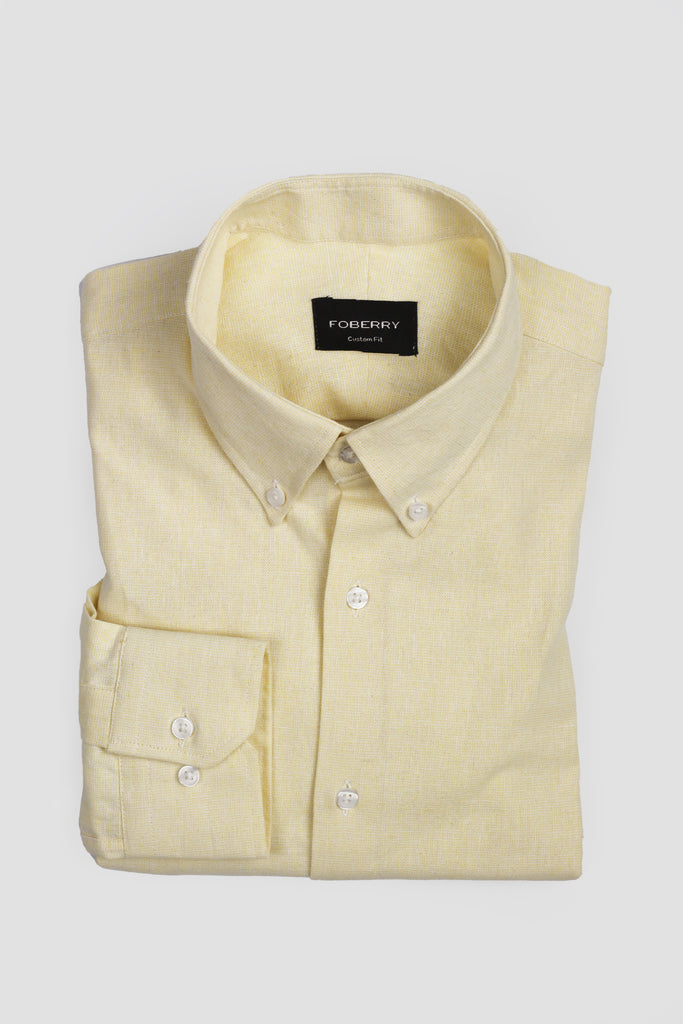 Pale Yellow Linen Shirt