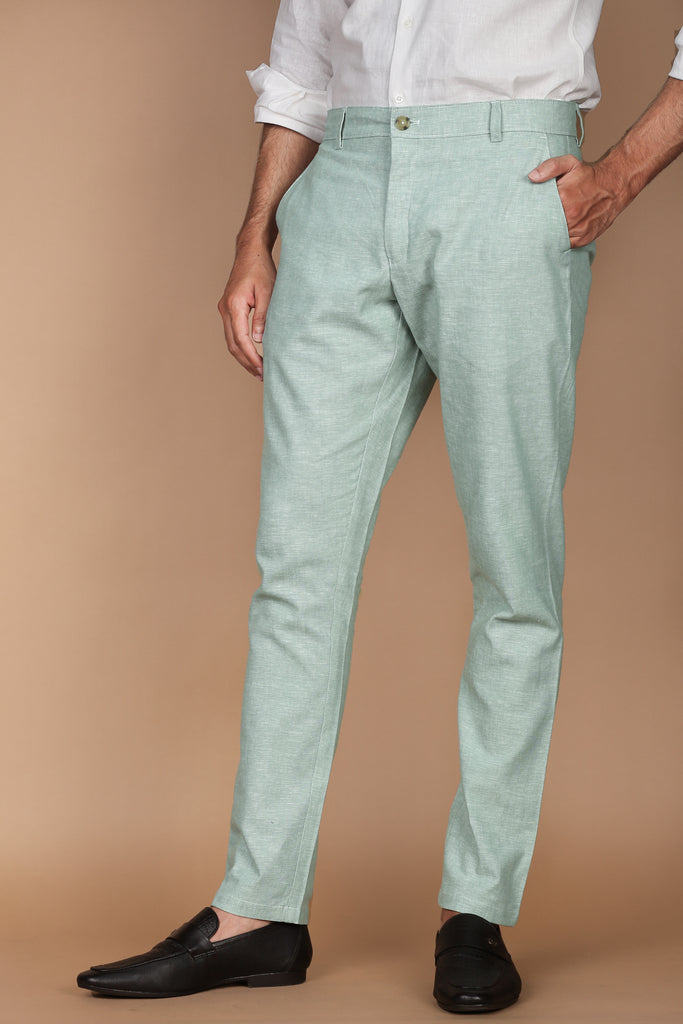 Pastel Green Linen Trouser