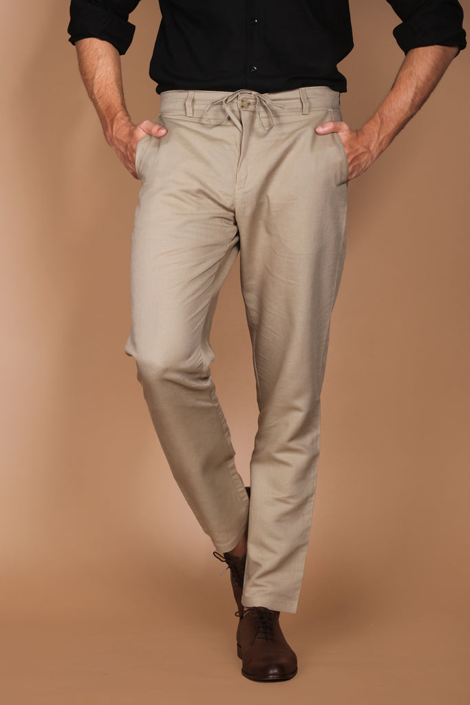 Beige Linen Trouser