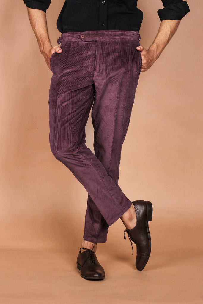 Muave Wide Wale Corduroy Trouser