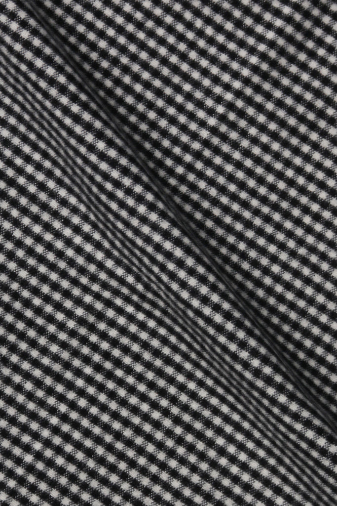 Black Micro Gingham Winter Flannel Shirt