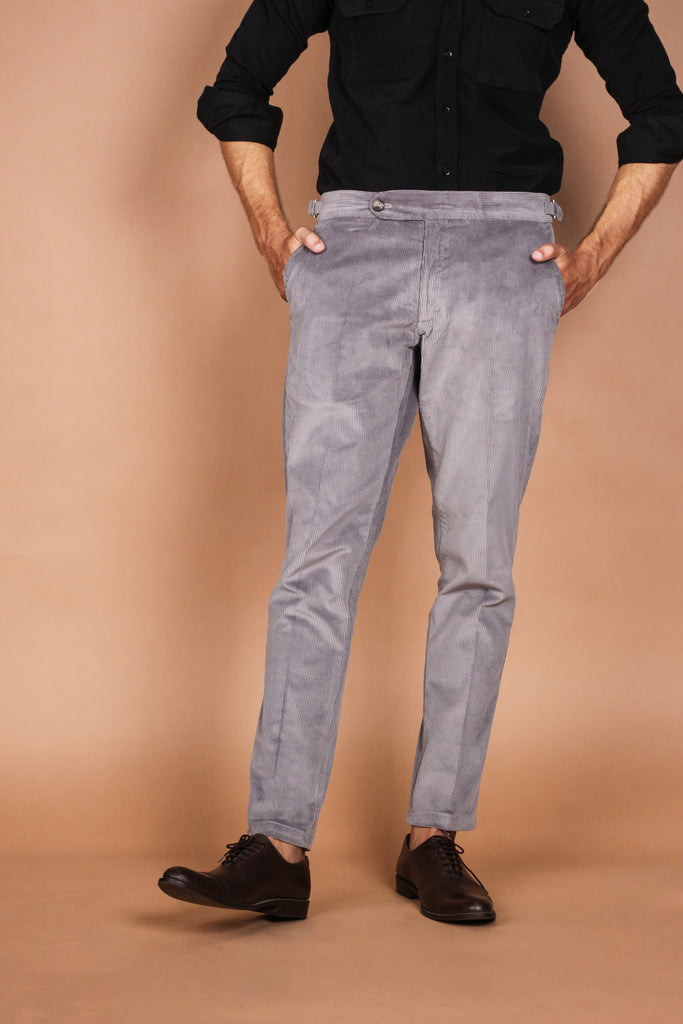 Steel Grey Wide Wale Corduroy Trouser