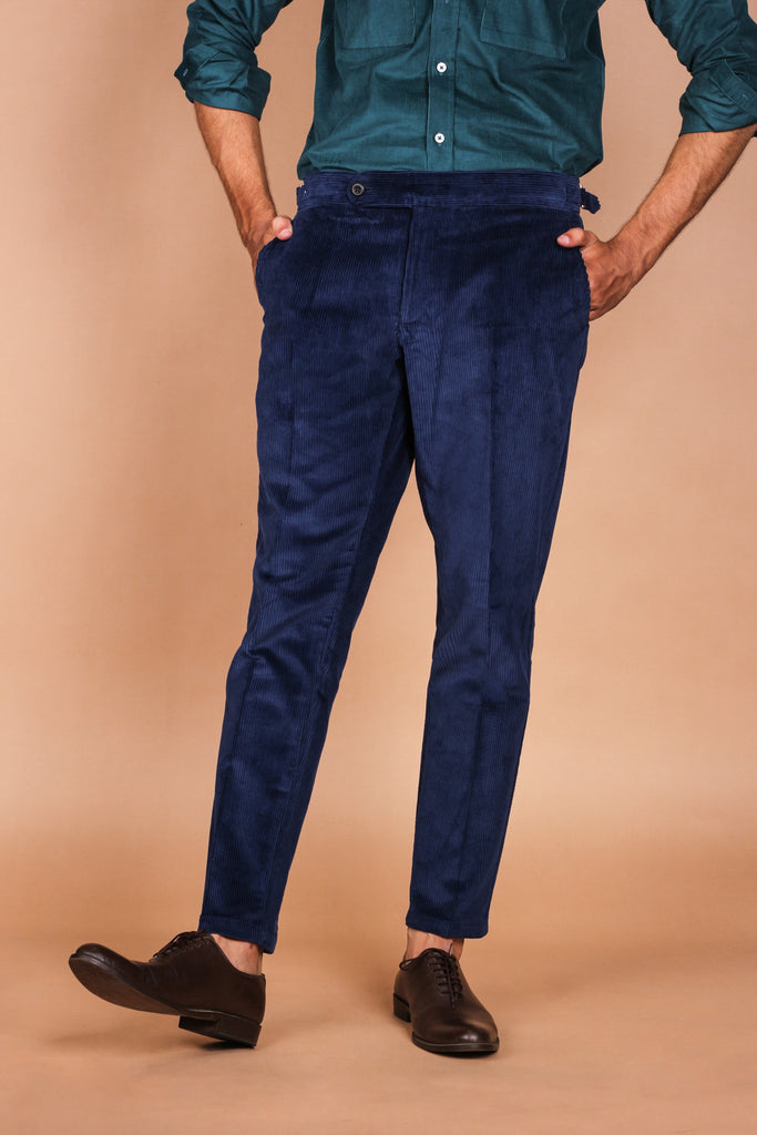 Ink Blue Wide Wale Corduroy Trouser