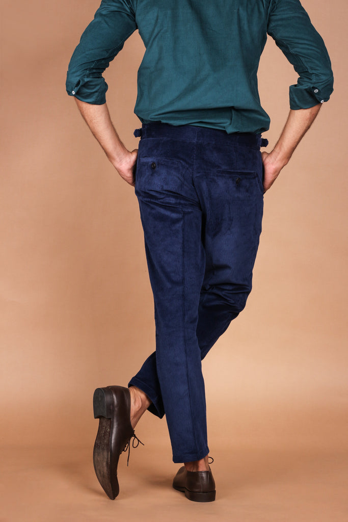 Ink Blue Wide Wale Corduroy Trouser