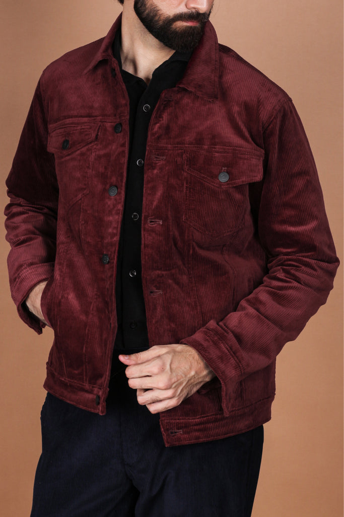 Burgundy Wide Wale Corduroy Jacket