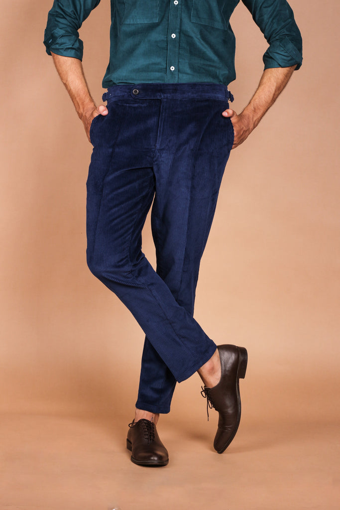 Ink Blue Wide Wale Corduroy Trouser