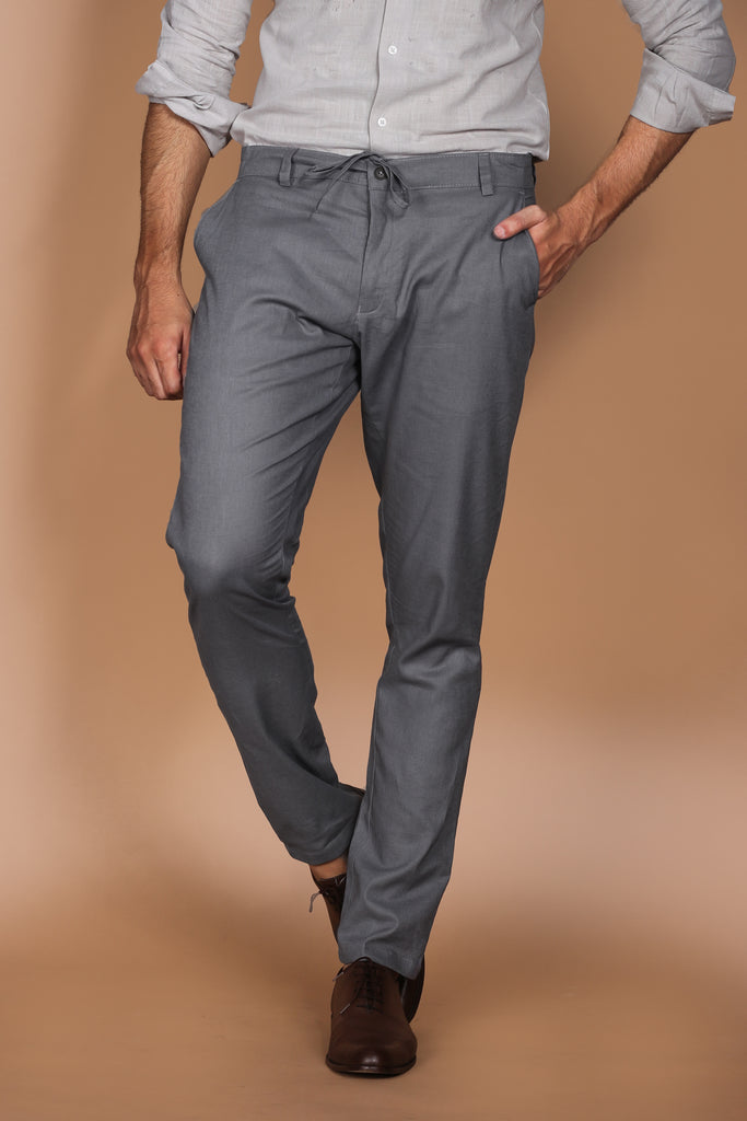 Slate Grey Linen Trouser