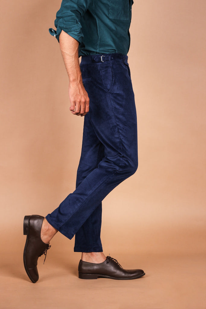 Ink Blue Wide Wale Corduroy Trouser