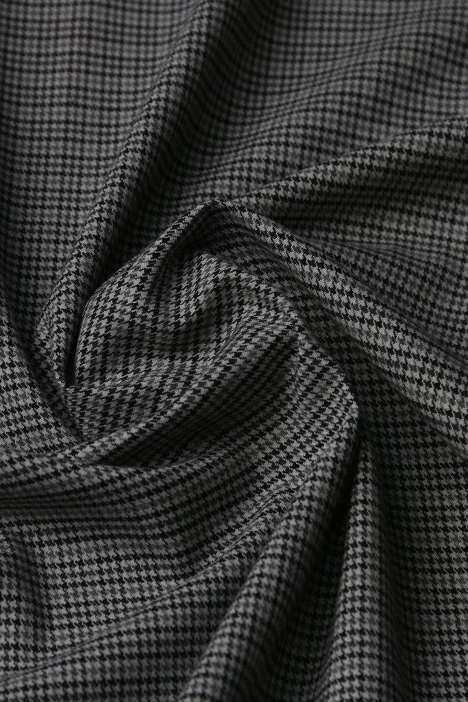 Grey Black Houndstooth Winter Flannel