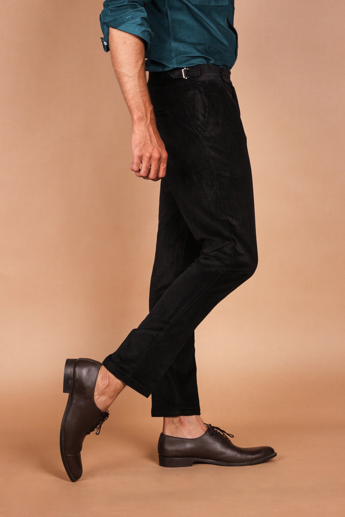 Black Wide Wale Corduroy Trouser