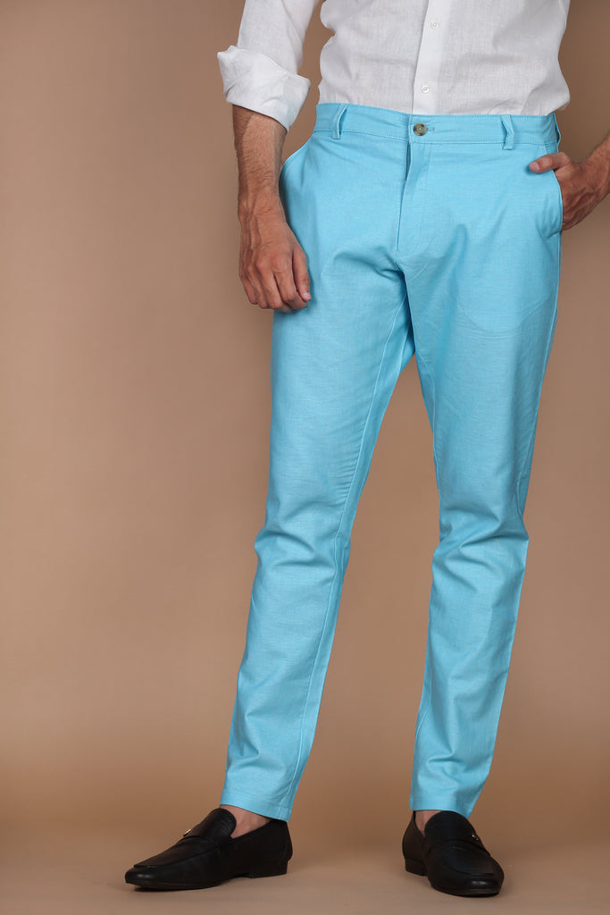 Maya Blue Linen Trouser