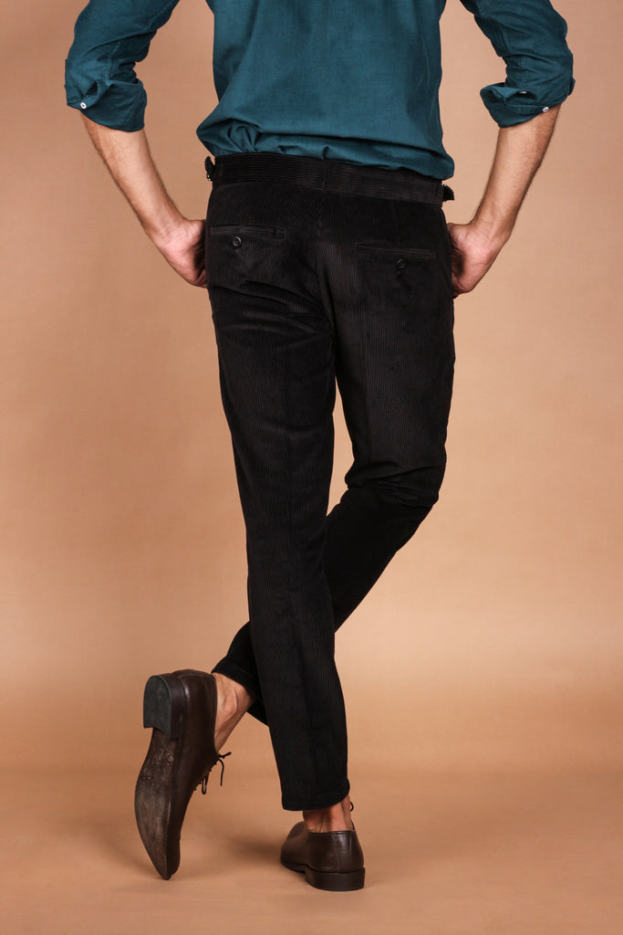 Black Wide Wale Corduroy Trouser