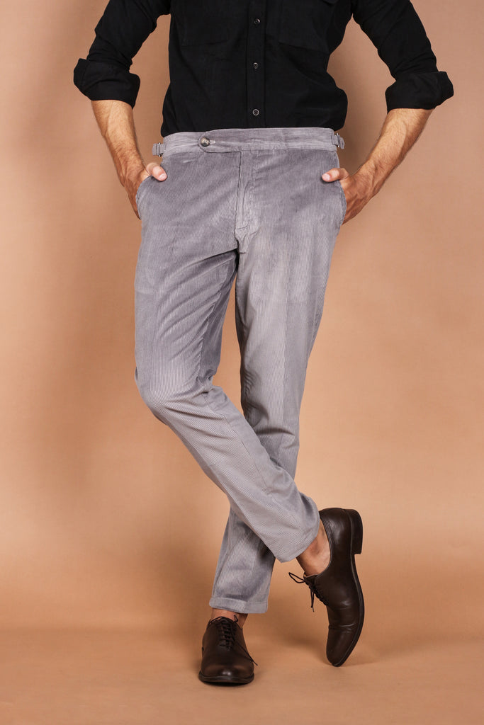 Steel Grey Wide Wale Corduroy Trouser