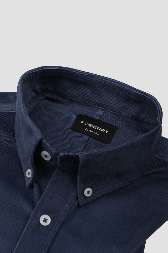 Steel Blue Corduroy Shirt