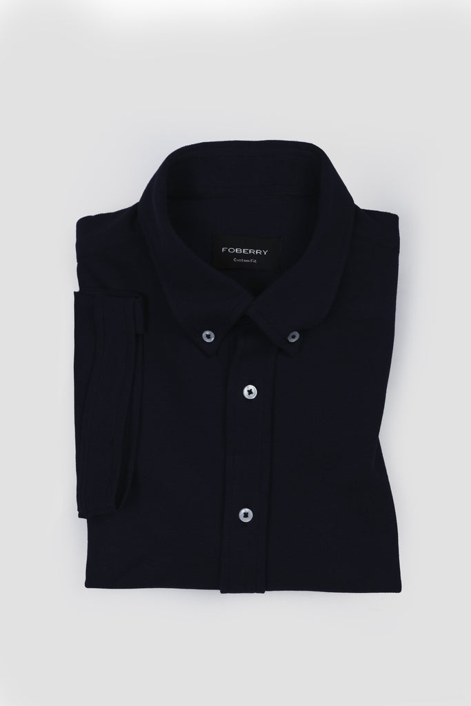 Soft Navy Blue Pique Shirt