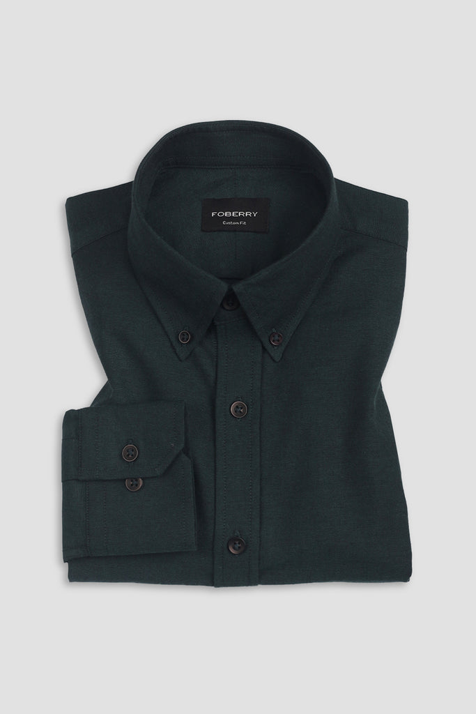 Bottle Green Brushed Winter Flannel Shirt