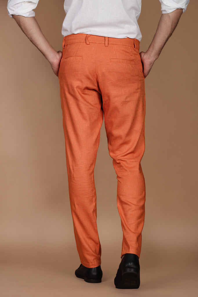 Dark Peach Linen Trouser