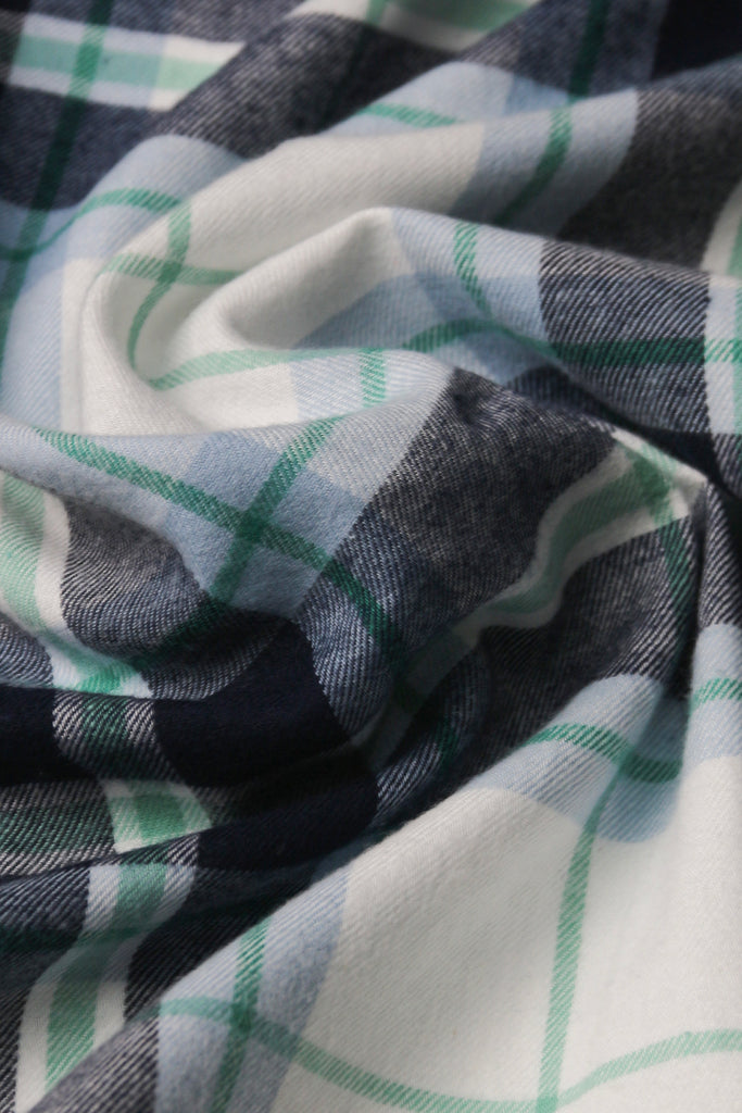 Blue Green Plaid Winter Flannel